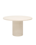 Mesa de comedor redonda de Microcemento en color Blanco Roto