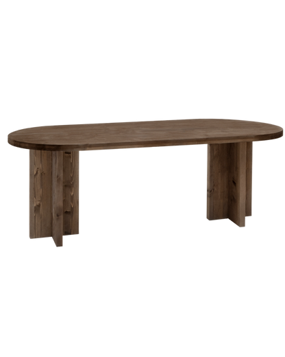 Mesa de comedor de madera maciza ovalada en varios colores i medidas