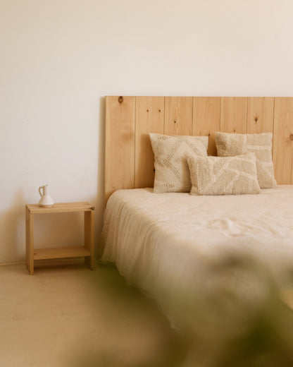 Mesita de Noche de Madera Natural Maciza Calella