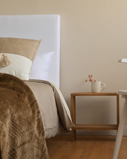 Mesita de Noche de Madera Natural Maciza Calella