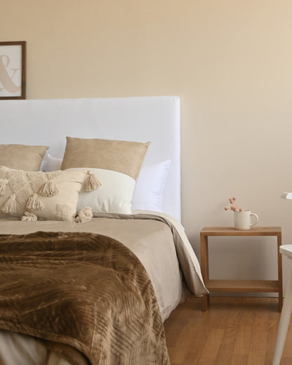 Mesita de Noche de Madera Natural Maciza Calella