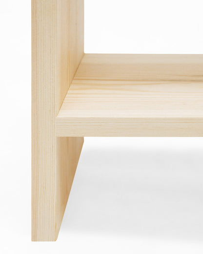 Mesita de Noche de Madera Natural Maciza Calella