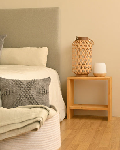 Mesita de Noche de Madera Natural Maciza Calella