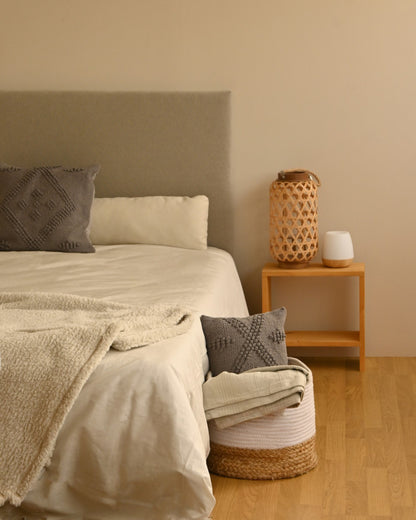 Mesita de Noche de Madera Natural Maciza Calella