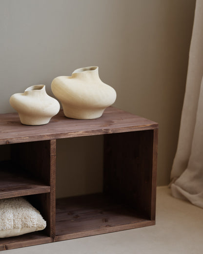 Mueble TV de madera maciza en color roble medio de 160x40cm