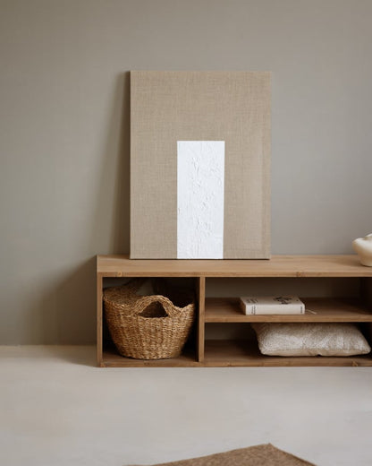 Mueble TV de madera maciza en color roble medio de 160x40cm