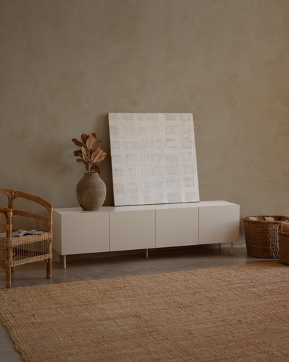 Mueble TV lacado en color arena 160x40cm