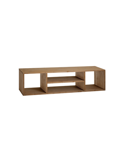 Mueble TV de madera maciza en color roble medio de 160x40cm