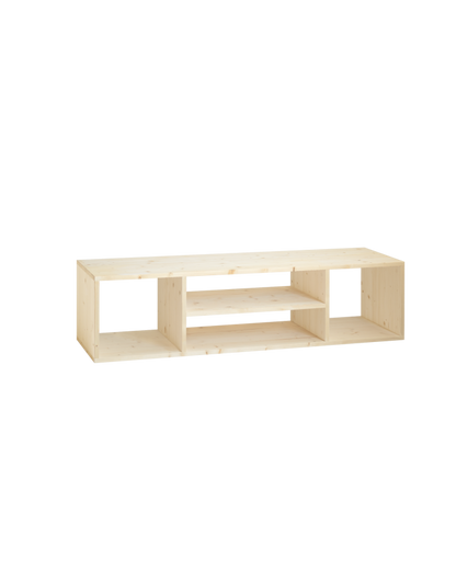 Mueble TV de madera maciza en color roble medio de 160x40cm