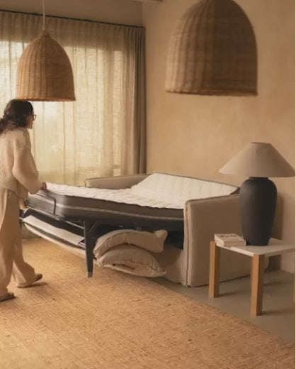 Sofá Cama Castell, Desenfundable con sistema italiano de lino y algodón 185x95cm