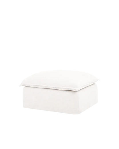 Puff de algodón y lino Castell, desenfundable de 90x72cm
