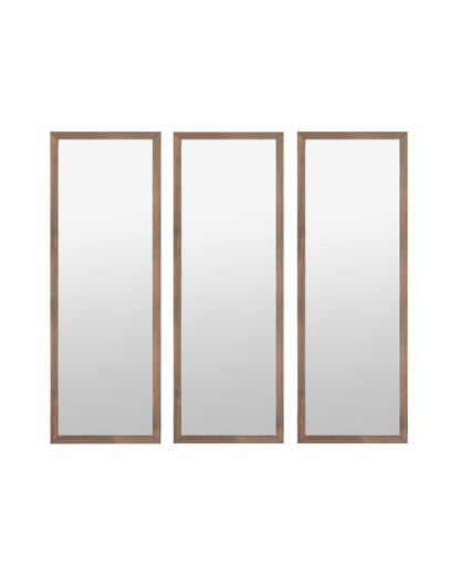 Set de 3 espejos de pared rectangulares de madera de 90x30cm