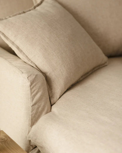 Sillón de algodón y lino Castell, desenfundable de 115x170cm