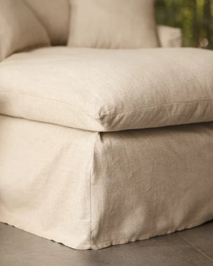 Sillón de algodón y lino Castell, desenfundable de 115x170cm