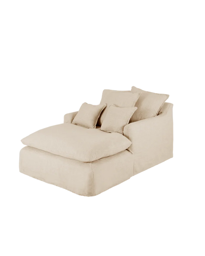 Sillón de algodón y lino Castell, desenfundable de 115x170cm
