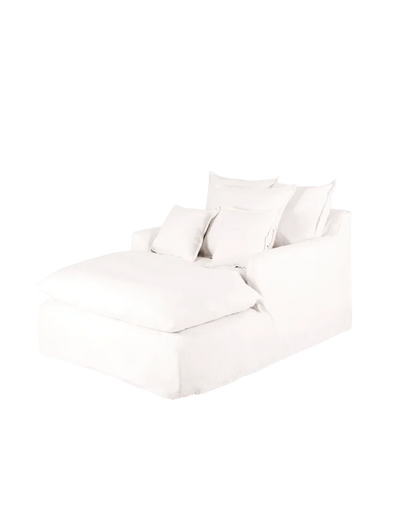 Sillón de algodón y lino Castell, desenfundable de 115x170cm