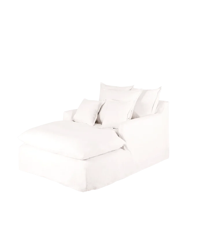 Sillón de algodón y lino Castell, desenfundable de 115x170cm