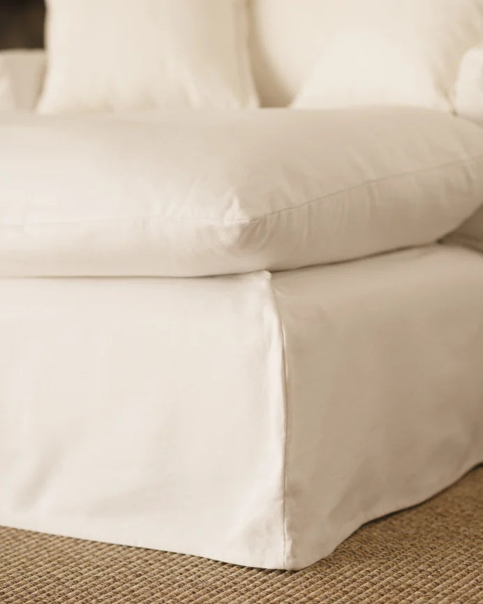 Sillón de algodón y lino Castell, desenfundable de 115x170cm