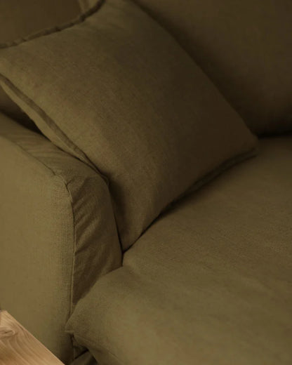 Sillón de algodón y lino Castell, desenfundable de 115x170cm