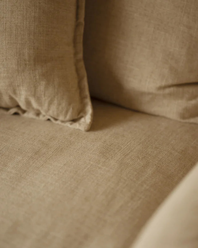 Sillón de algodón y lino Castell, desenfundable de 98x90cm