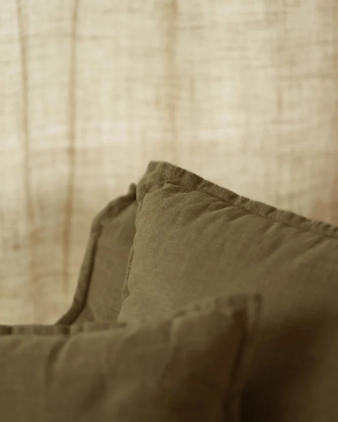 Sillón de algodón y lino Castell, desenfundable de 98x90cm