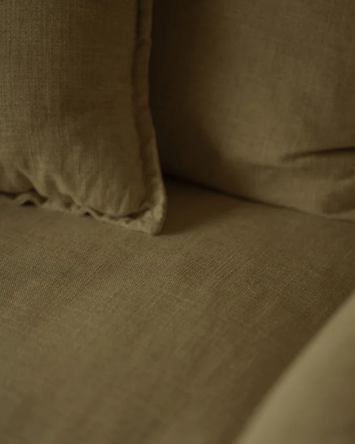 Sillón de algodón y lino Castell, desenfundable de 98x90cm