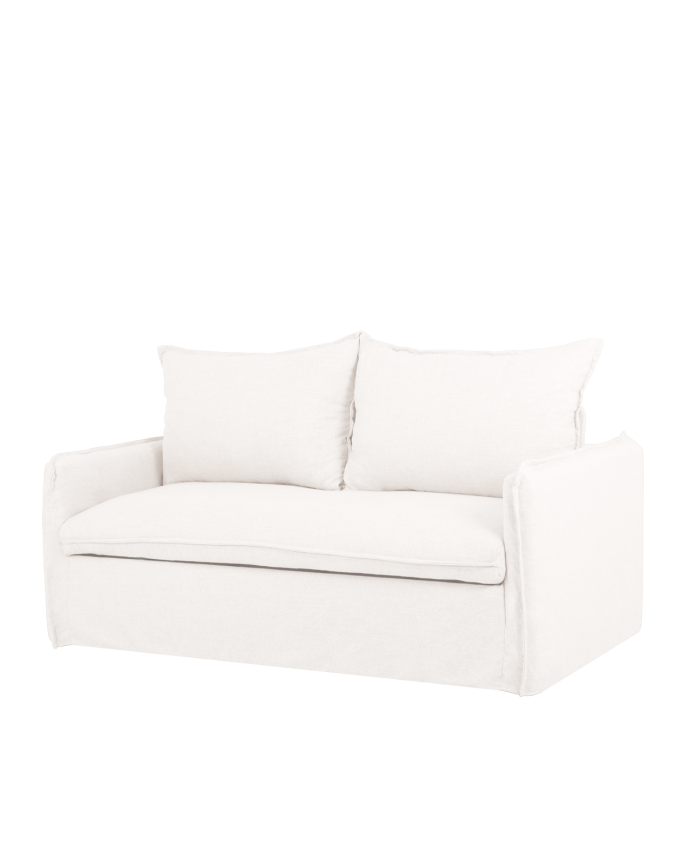 Sofá Cama Castell, Desenfundable con sistema italiano de lino y algodón 185x95cm