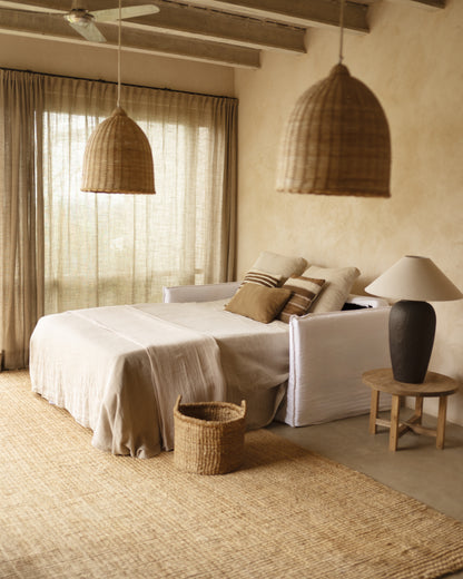 Sofá Cama Castell, Desenfundable con sistema italiano de lino y algodón 185x95cm