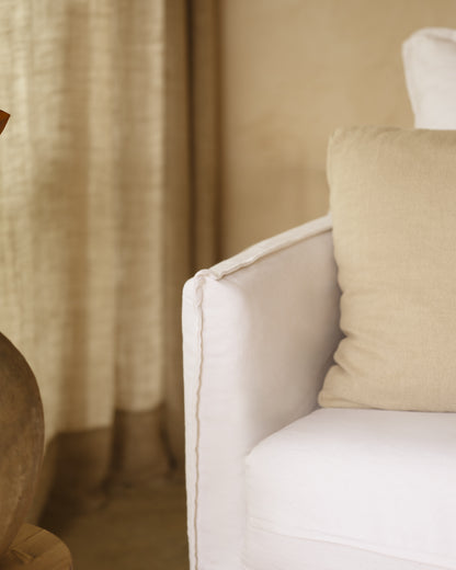 Sofá Cama Castell, Desenfundable con sistema italiano de lino y algodón 185x95cm