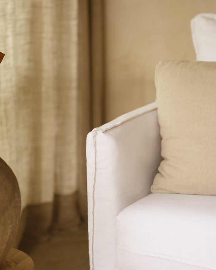 Sofá Cama Castell, Desenfundable con sistema italiano de lino y algodón 185x95cm