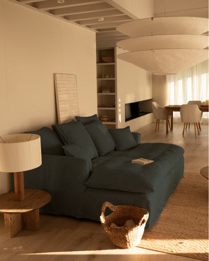 Sofá Castell fondo largo de algodón y lino desenfundable 2-3 plazas