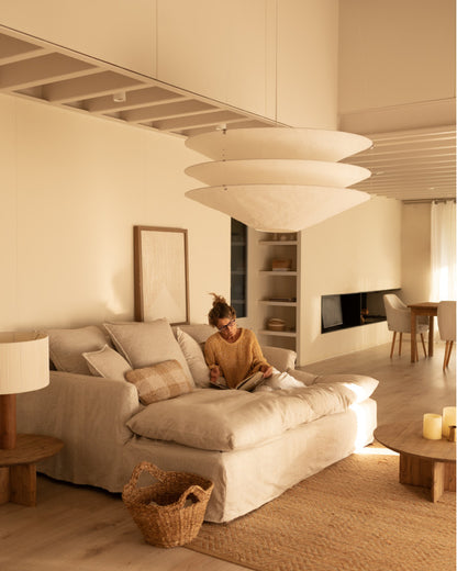 Sofá Castell fondo largo de algodón y lino desenfundable 2-3 plazas