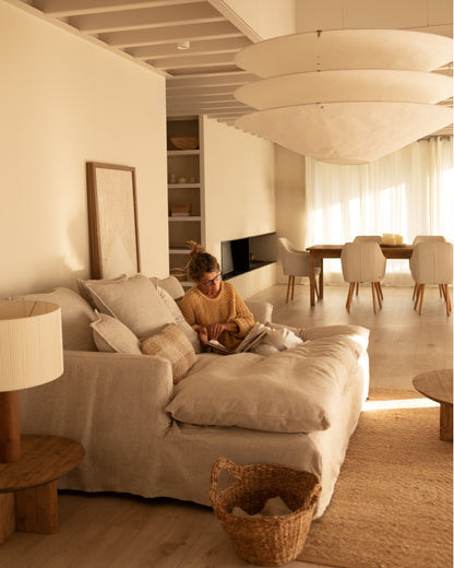 Sofá Castell fondo largo de algodón y lino desenfundable 2-3 plazas