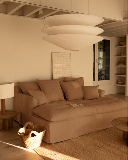 Sofá Castell fondo largo de algodón y lino desenfundable 2-3 plazas