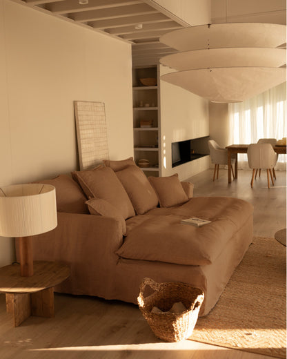 Sofá Castell fondo largo de algodón y lino desenfundable 2-3 plazas