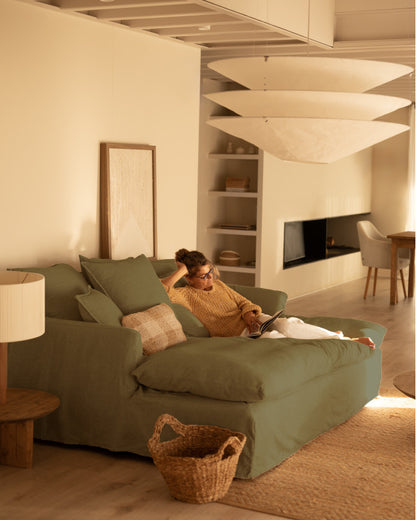 Sofá Castell fondo largo de algodón y lino desenfundable 2-3 plazas