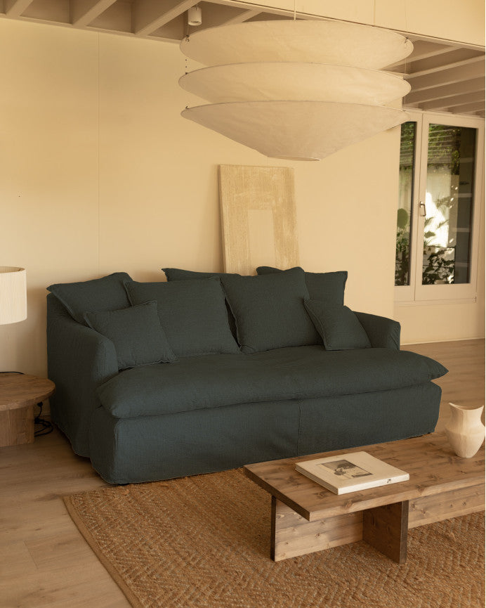 Sofá Castell fondo medio de algodón y lino desenfundable 2-3 plazas