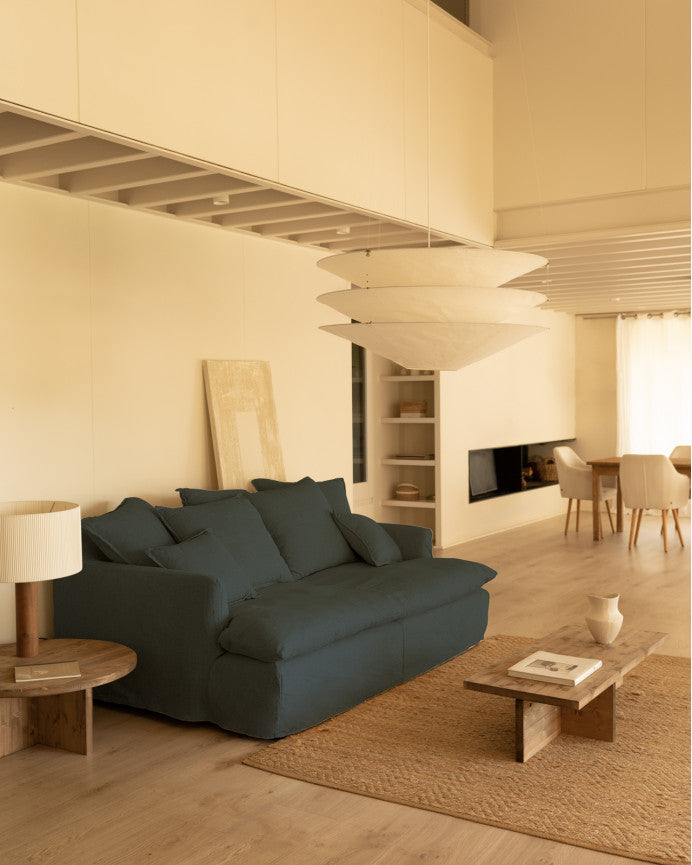 Sofá Castell fondo medio de algodón y lino desenfundable 2-3 plazas