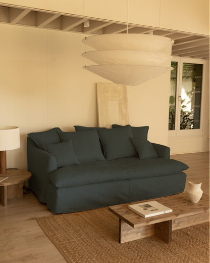 Sofá Castell fondo medio de algodón y lino desenfundable 2-3 plazas