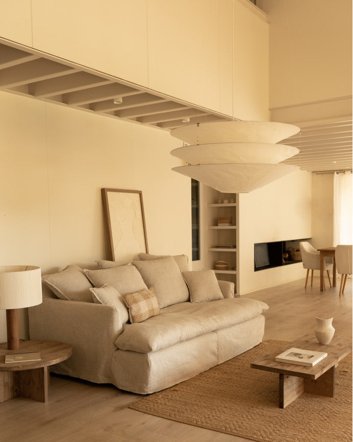 Sofá Castell fondo medio de algodón y lino desenfundable 2-3 plazas