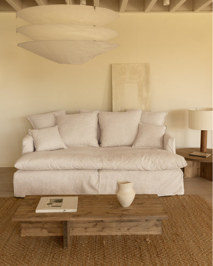 Sofá Castell fondo medio de algodón y lino desenfundable 2-3 plazas