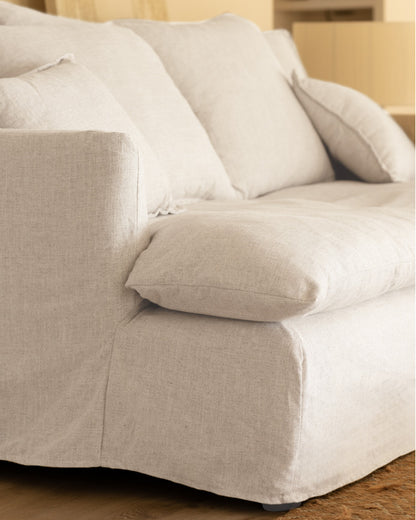 Sofá Castell fondo medio de algodón y lino desenfundable 2-3 plazas