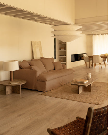 Sofá Castell fondo medio de algodón y lino desenfundable 2-3 plazas