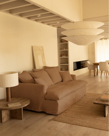 Sofá Castell fondo medio de algodón y lino desenfundable 2-3 plazas