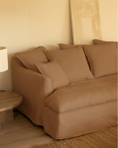 Sofá Castell fondo medio de algodón y lino desenfundable 2-3 plazas