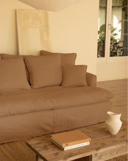 Sofá Castell fondo medio de algodón y lino desenfundable 2-3 plazas