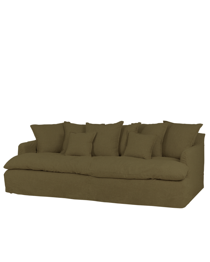 Sofá Castell fondo medio de algodón y lino desenfundable 2-3 plazas