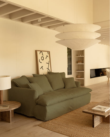 Sofá Castell fondo medio de algodón y lino desenfundable 2-3 plazas