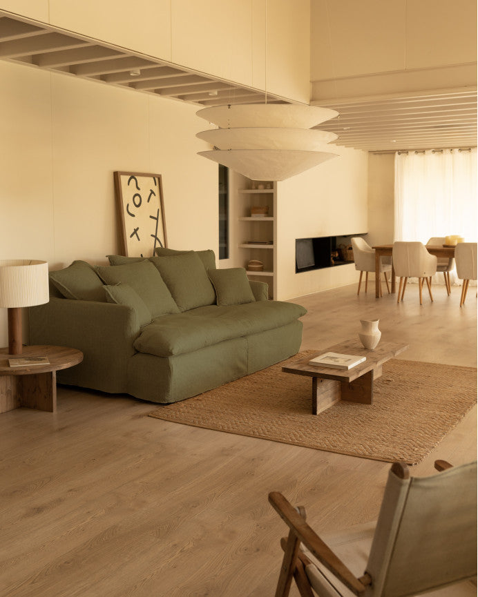 Sofá Castell fondo medio de algodón y lino desenfundable 2-3 plazas