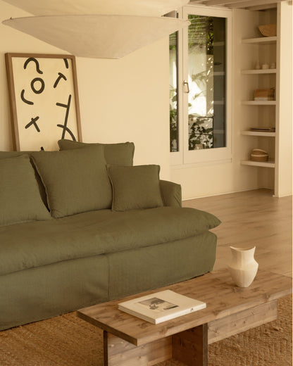 Sofá Castell fondo medio de algodón y lino desenfundable 2-3 plazas